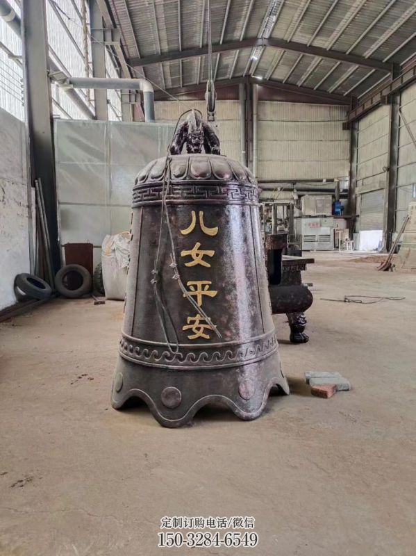 宗祠八卦纹铜钟雕塑 宗祠八卦纹铜钟雕塑