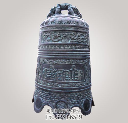 寺庙青铜八卦纹铜钟雕塑 寺庙青铜八卦纹铜钟雕塑